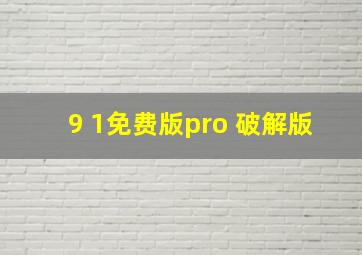 9 1免费版pro 破解版